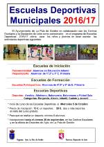 Cartel del programa Escuelas Deportivas 2016-2017