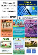 Cartel de multi-actividades en el municipio de La Pola de Gordón Verano 2022