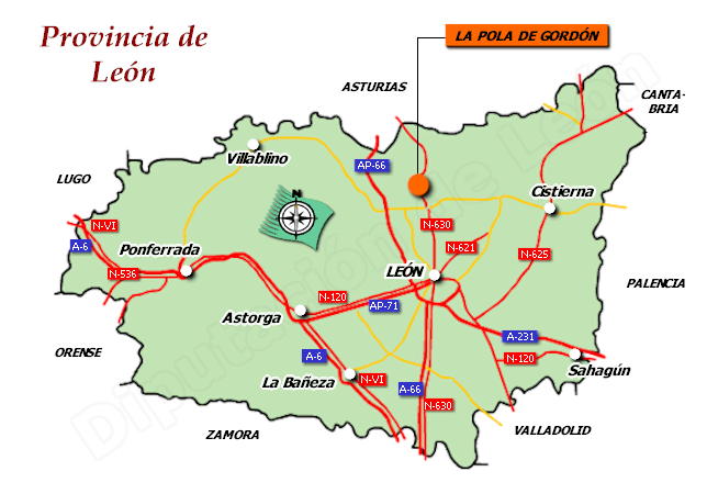 Mapa de la provincia de León